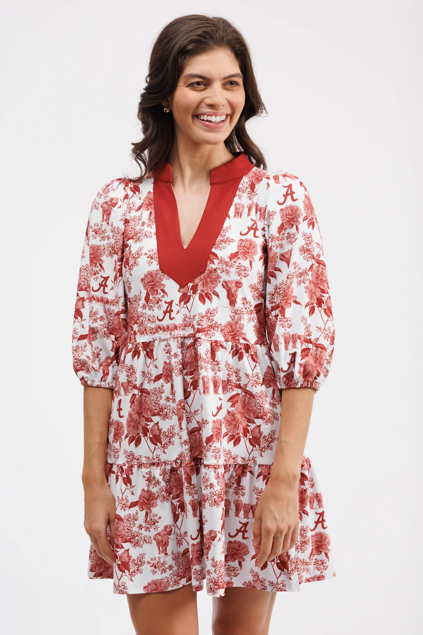 The Tory Dress - Alabama Botanical/Alabama Crimson | Smith and Quinn