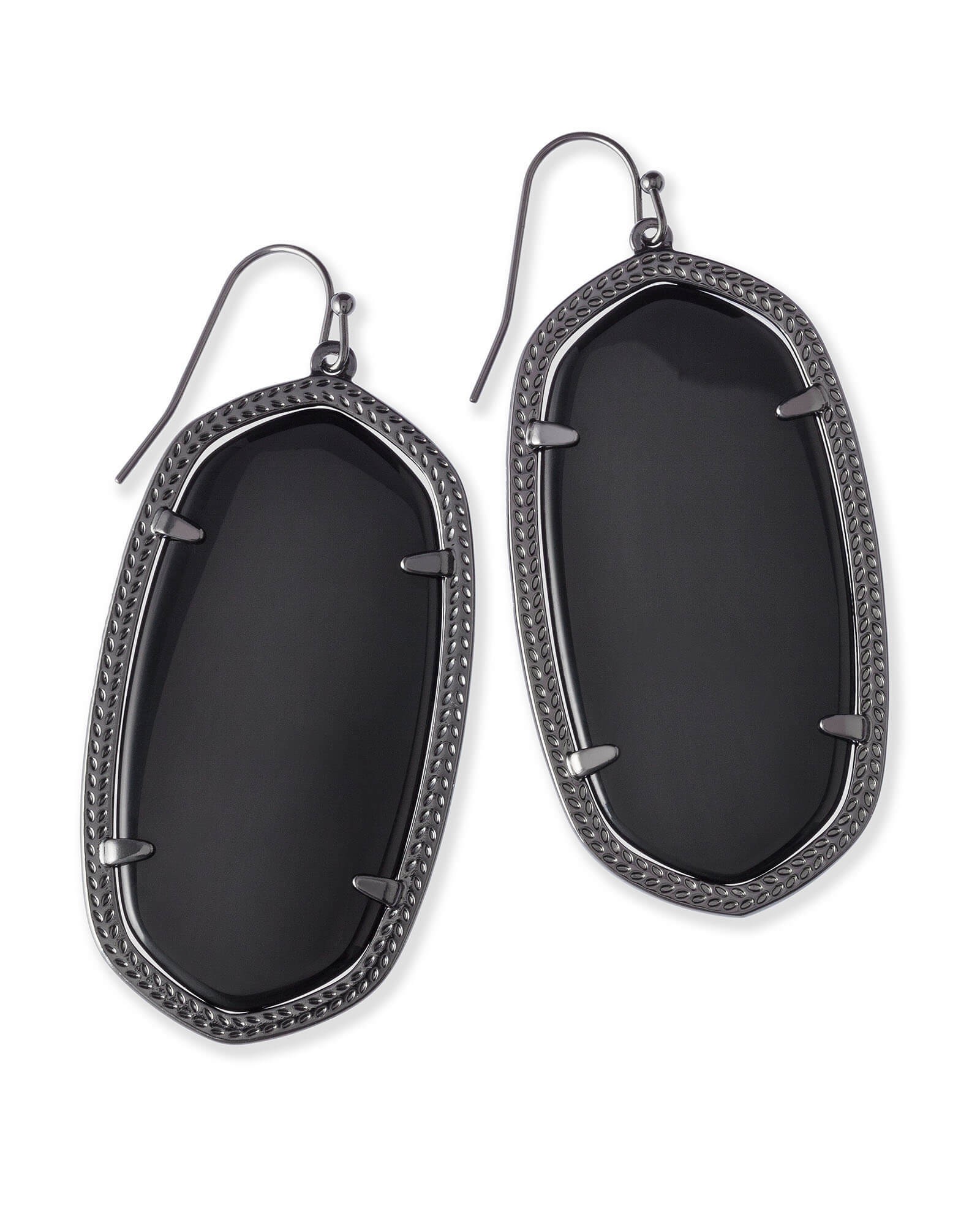 Danielle Gunmetal Earrings in Black | Kendra Scott