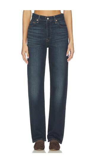 LEVI'S Ribcage Full Length Straight Leg Jeans in Blue. - size 31 | Revolve Clothing (Global)