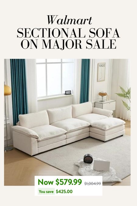 Walmart sectional sofa on major Sale!!! Sectional couch under $600! Home finds, cloud couch, cloud sofaa

#LTKsalealert #LTKhome