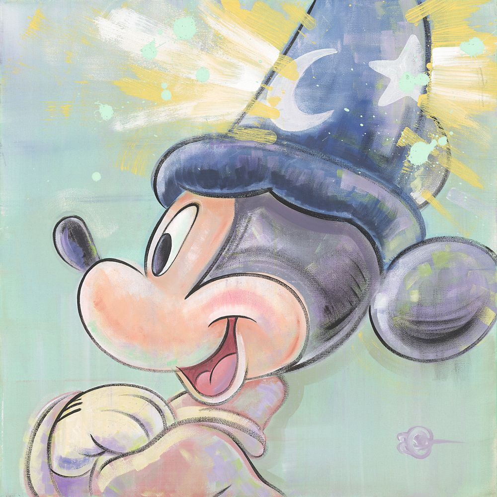 Sorcerer Mickey Mouse ''Magic Mural'' Gallery Wrapped Canvas by Dom Corona \u2013 Fantasia \u2013... | Disney Store