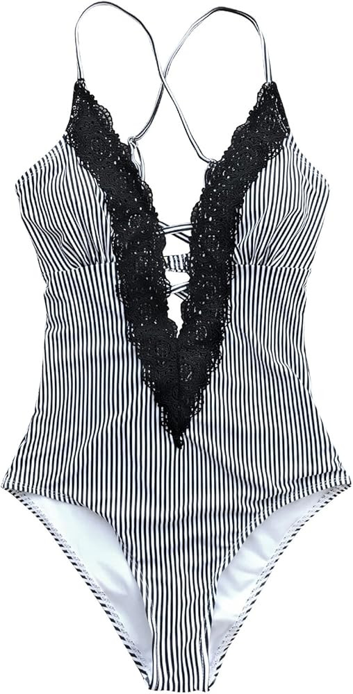 Women's Ladies Vintage Lace Bikini Sets Beach Swimwear Bathing Suit | Amazon (US)