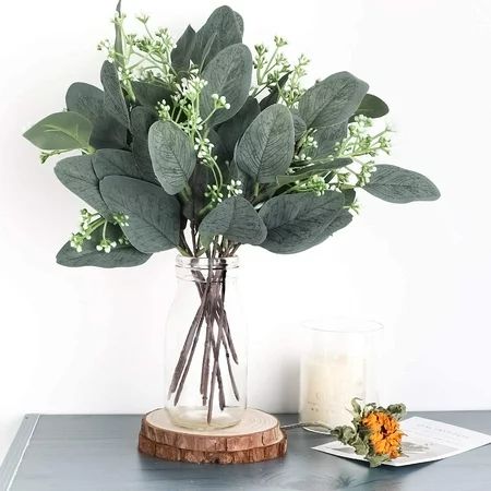 SEELOK 20pcs Artificial Eucalyptus Stems Faux Eucalyptus Greenery Leaves for Flower Arrangement Wedd | Walmart (US)