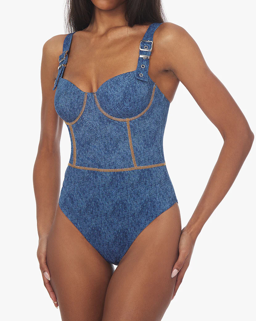 Buckle Strap Denim Corset One Piece | We Wore What