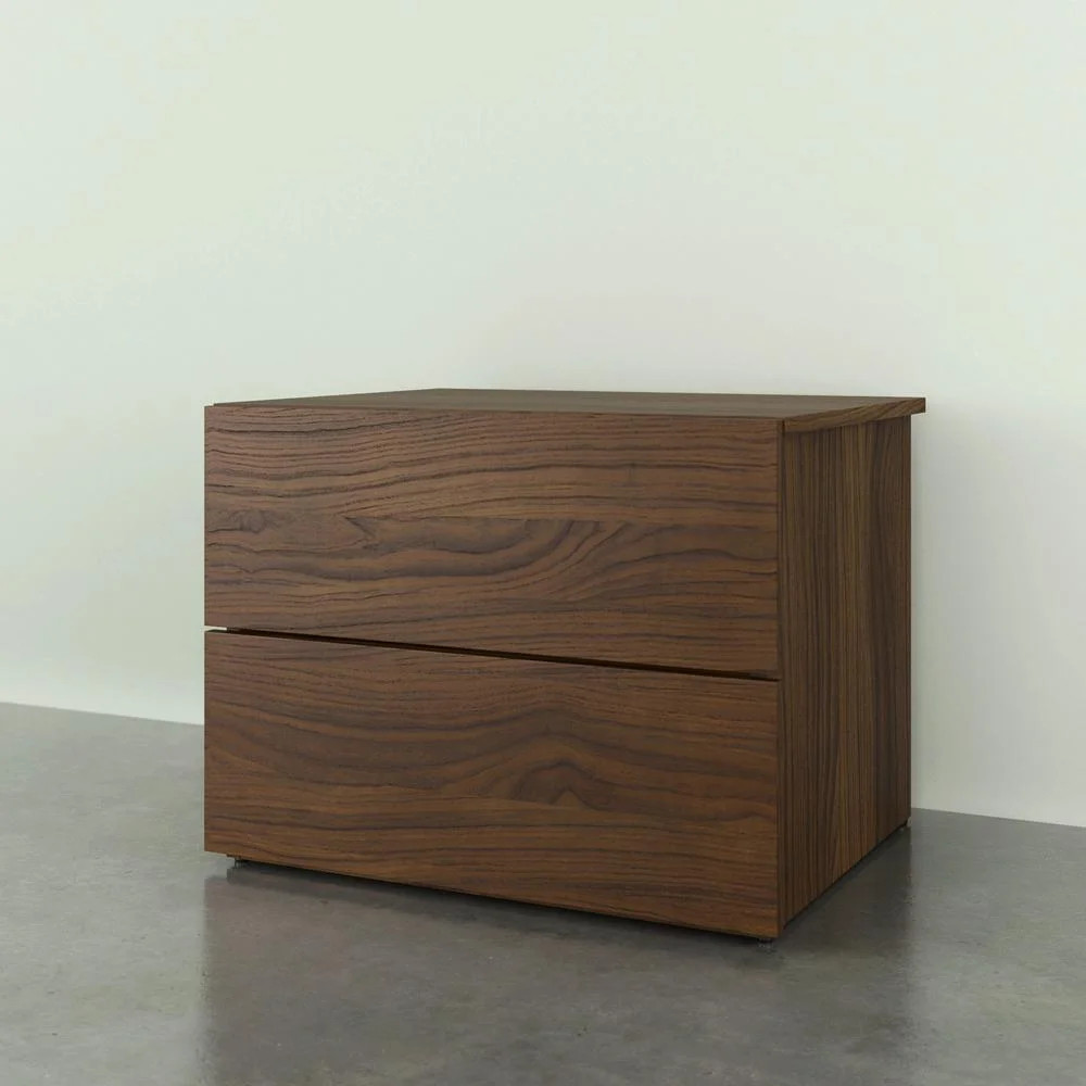 Nexera Modern 2 Drawer Nightstand, Walnut | Walmart (US)