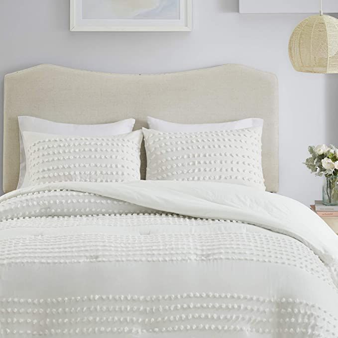Comfort Spaces 100% Comforter Set Cotton Jacquard Pom Tufts Design Hypoallergenic Down Alternativ... | Amazon (US)