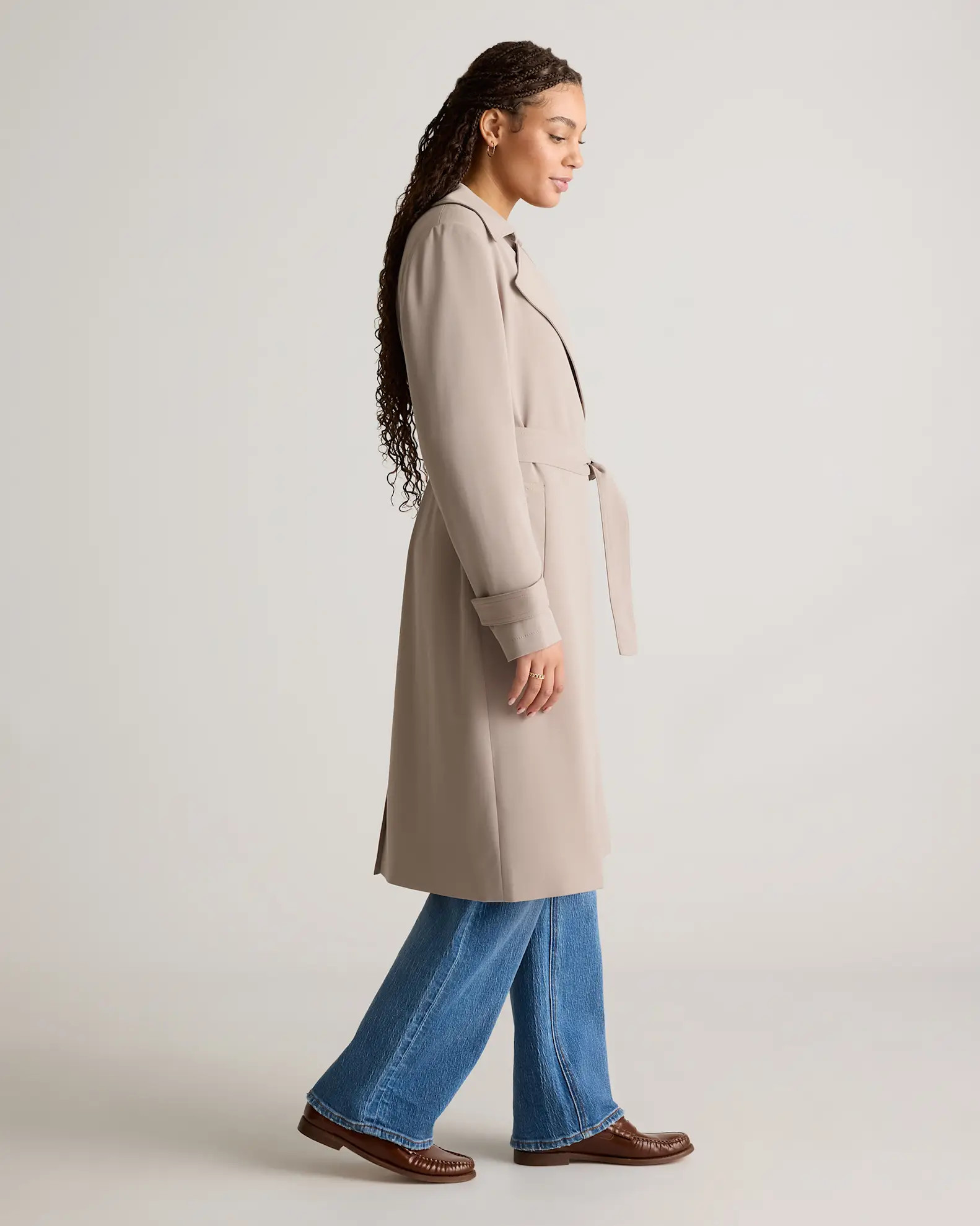 Stretch Crepe Trench Coat in Morel | Quince