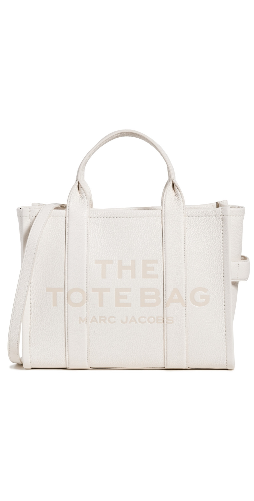 Marc Jacobs The Leather Medium Tote Bag Cotton/Silver One Size | Shopbop