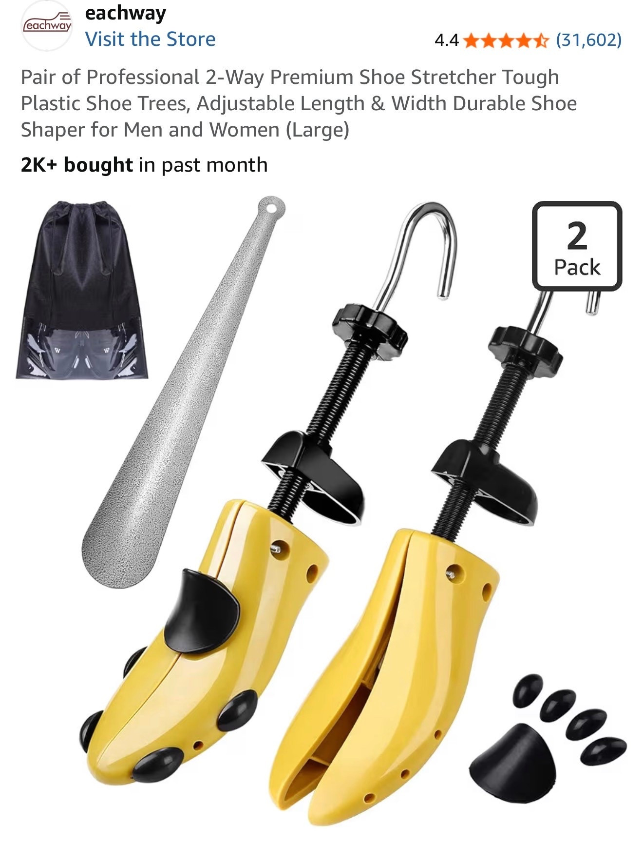 Pair of Professional 2-Way Premium Shoe Stretcher Tough Plastic Shoe Trees, Adjustable Length & Width Durable Shoe Shaper for Men and Women (Large)

#LTKootd #LTKgrwm #LTKdayinmylife