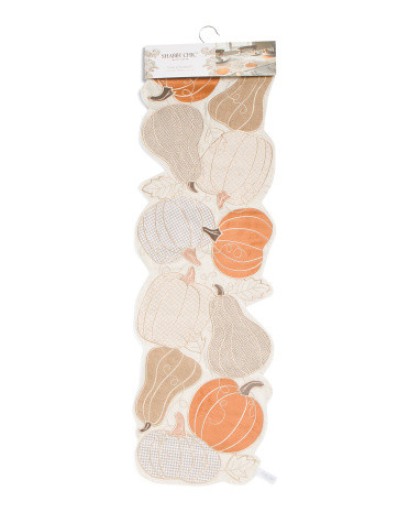 Shaped Pumpkin Applique Table Runner | TJ Maxx