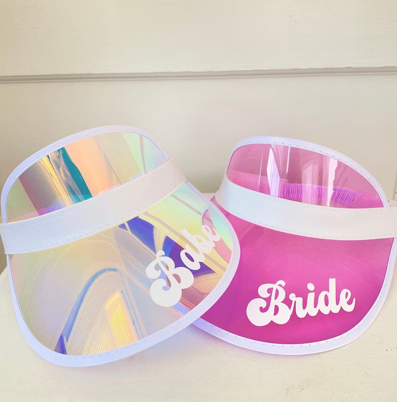 Bachelorette Holographic Visors Bride Bachelorette Party Sun Visors Retro Beach Lake Gifts Pool P... | Etsy (US)