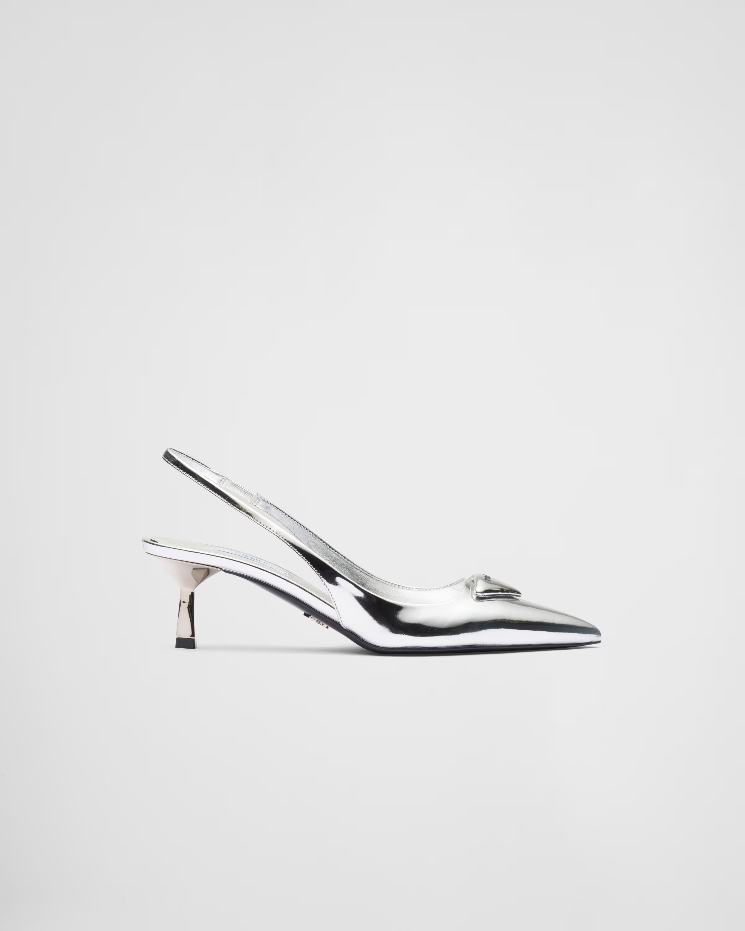 Brushed leather slingback pumps | Prada Spa US