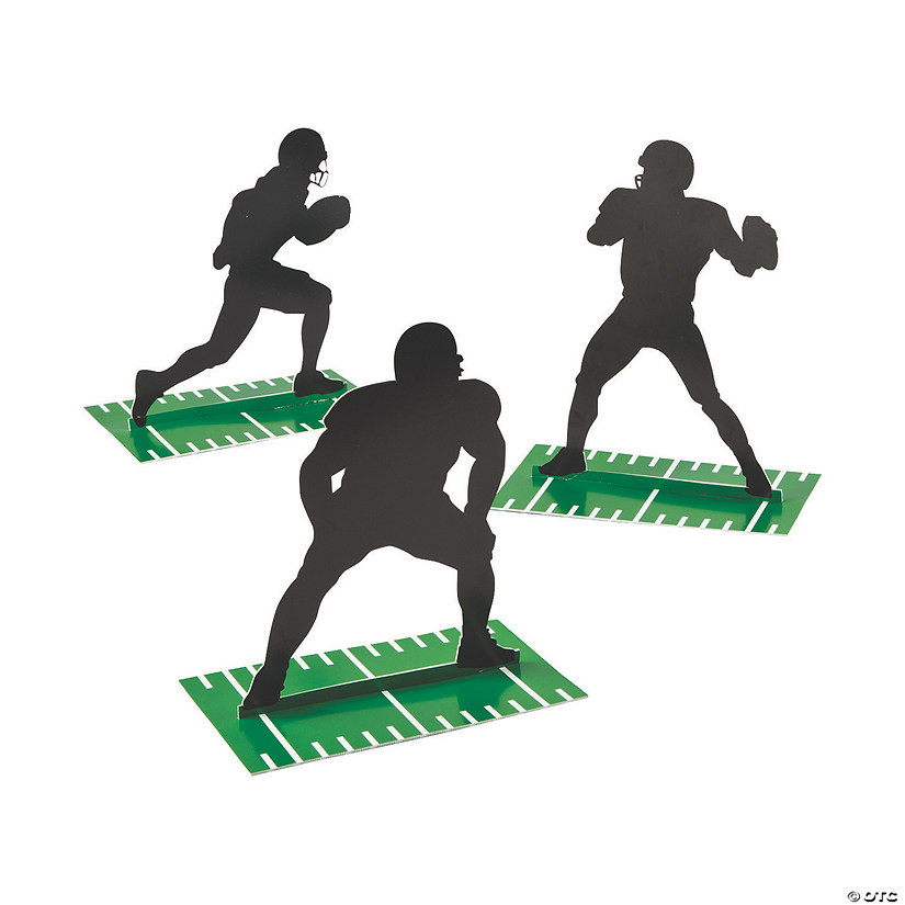 12 1/2" Football Player Silhouette Cardboard Centerpieces - 3 Pc. | Oriental Trading Company