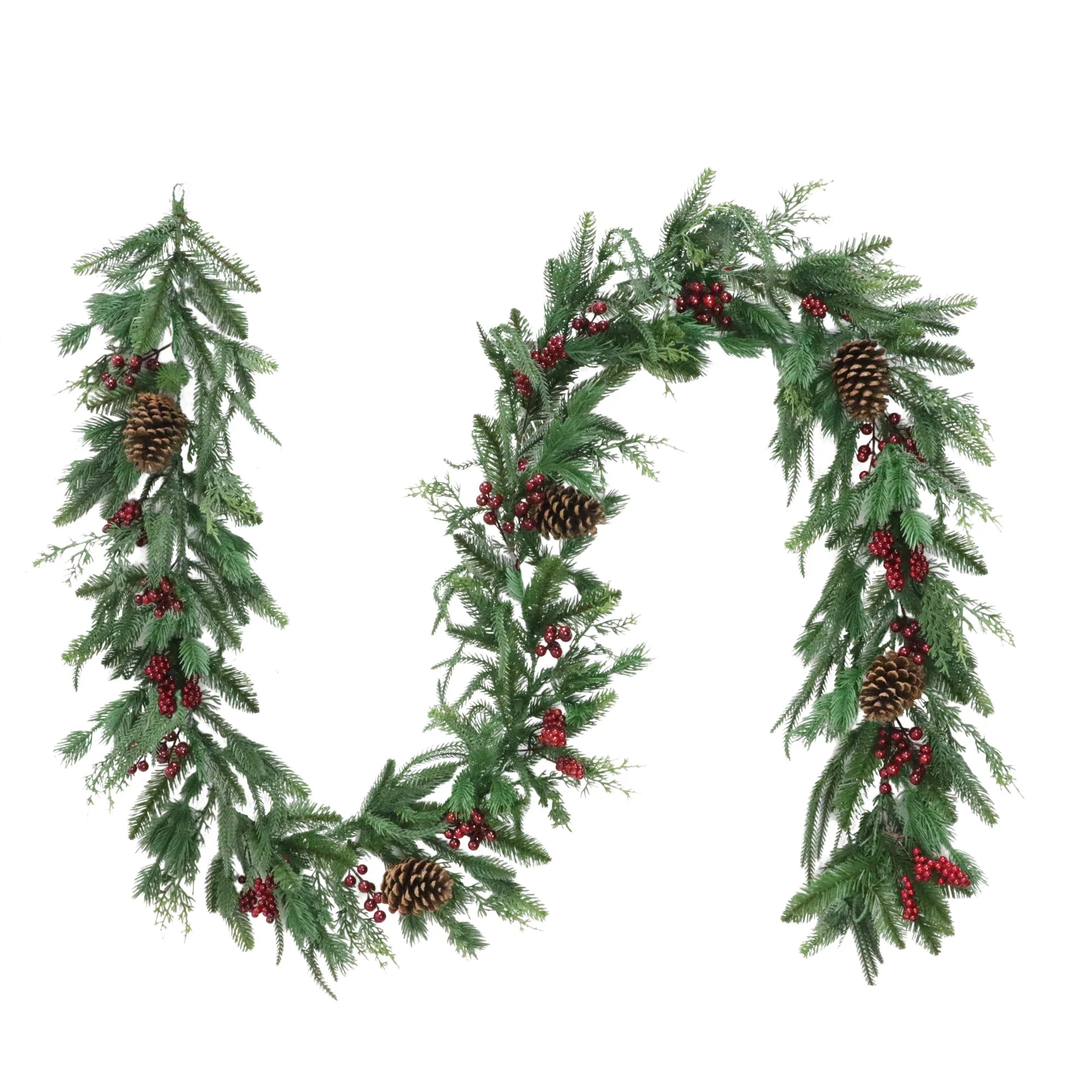 Fairfield Natural Feel Unlit Artificial Christmas Garland, Green, 9', by Holiday Time | Walmart (US)