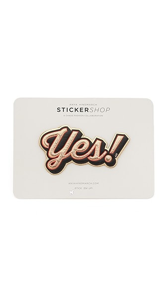 Anya Hindmarch Yes! Sticker - Pale Gold | Shopbop