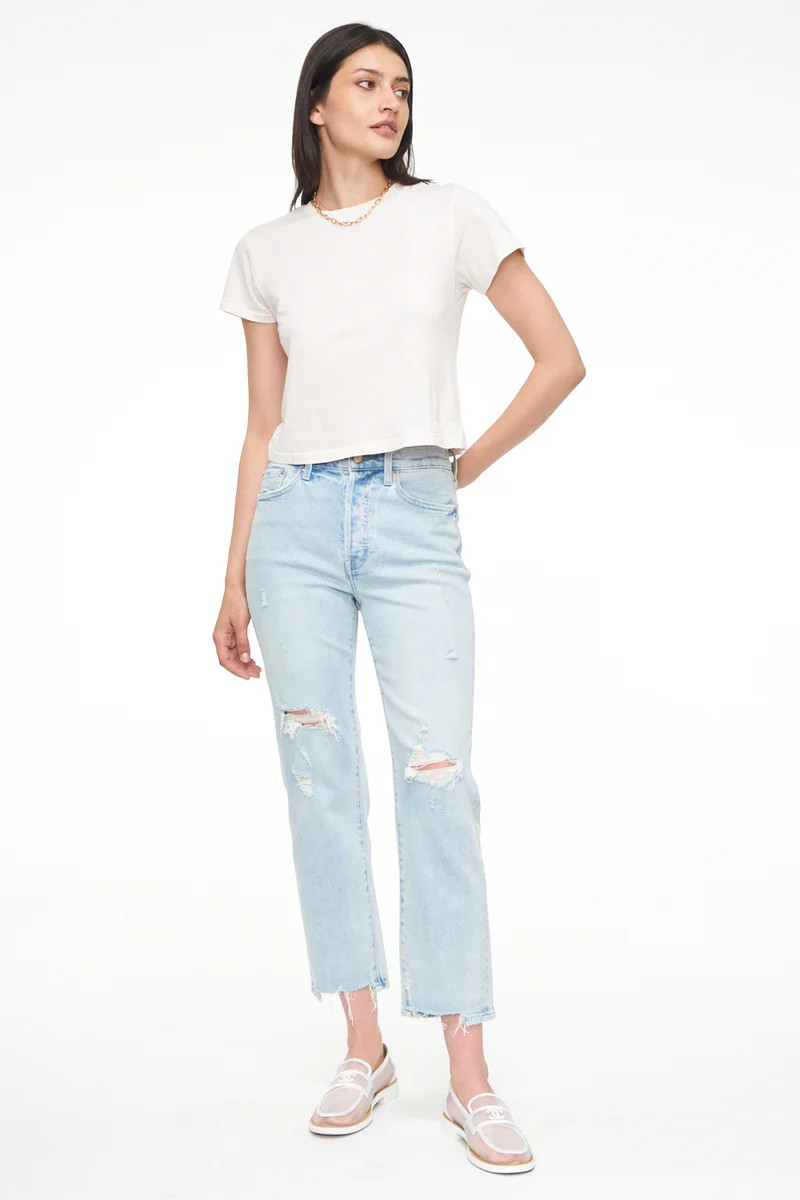 Charlie High Rise Classic Straight Ankle - Hilo Distressed | Pistola Denim