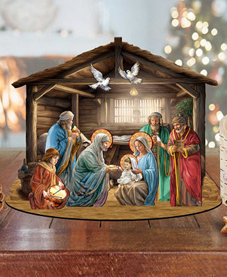 Designocracy Nativity Scene Village 12" Christmas Nativity Mantel Decor G. DeBrekht - Macy's | Macy's