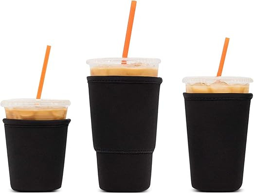 3 Pack Reusable Iced Coffee Sleeves - Xumbtvs Insulator Sleeve for Cold Beverages, Neoprene Cup H... | Amazon (US)
