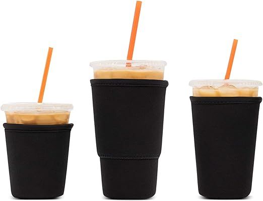 3 Pack Reusable Iced Coffee Sleeves - Xumbtvs Insulator Sleeve for Cold Beverages, Neoprene Cup H... | Amazon (US)