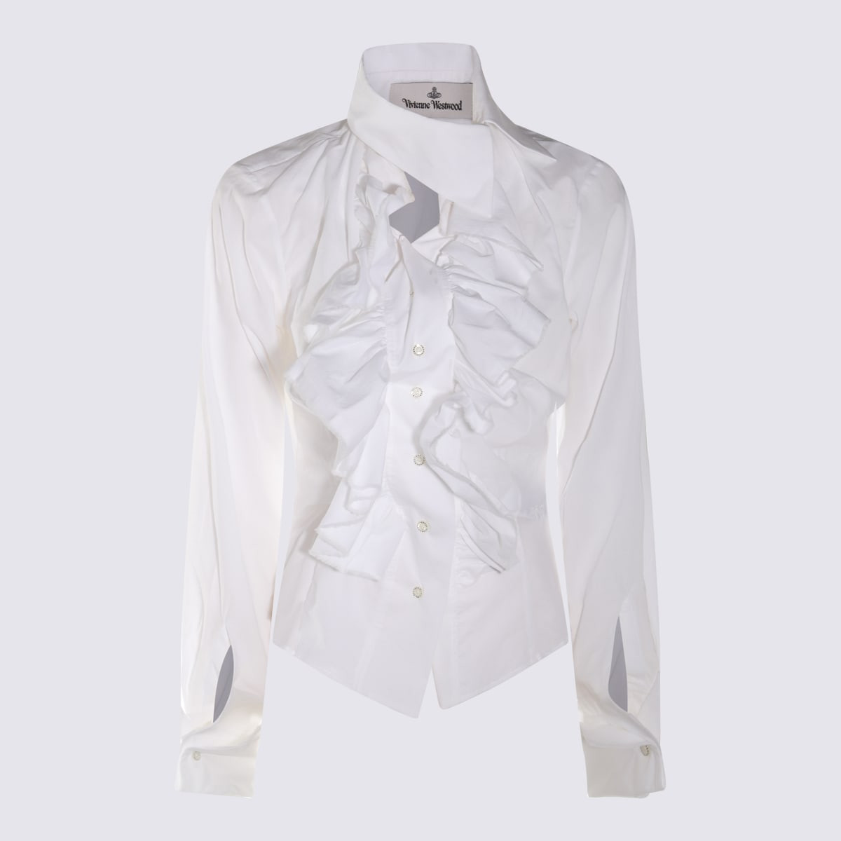 Vivienne Westwood White Cotton Ruffled Shirt | Italist.com US