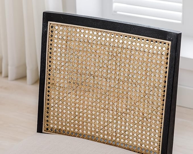 HNY Farmhouse Rattan Dining Chairs Set of 2, Mid Century Modern Kitchen & Dining Room Chairs, Can... | Amazon (US)