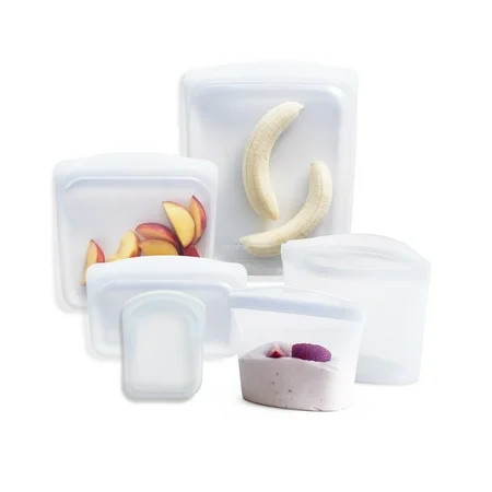Stasher Premium Silicone Reusable Food Storage Bags, 6-Pack, Clear, Multi-Use, Dishwasher-Safe, Leak Free, Travel Containers | Walmart (US)