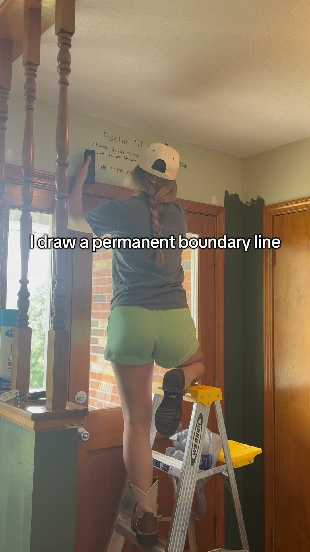 The plan is to build after we fix up and live in this house but writing scripture through out was a non negotiable on framing or before painting. My parents did it in my childhood home growing up and our small group at the time all came over to write their favorite verses and pray over our home and our small group just did the same today 

#LTKHome #LTKFamily #LTKKids