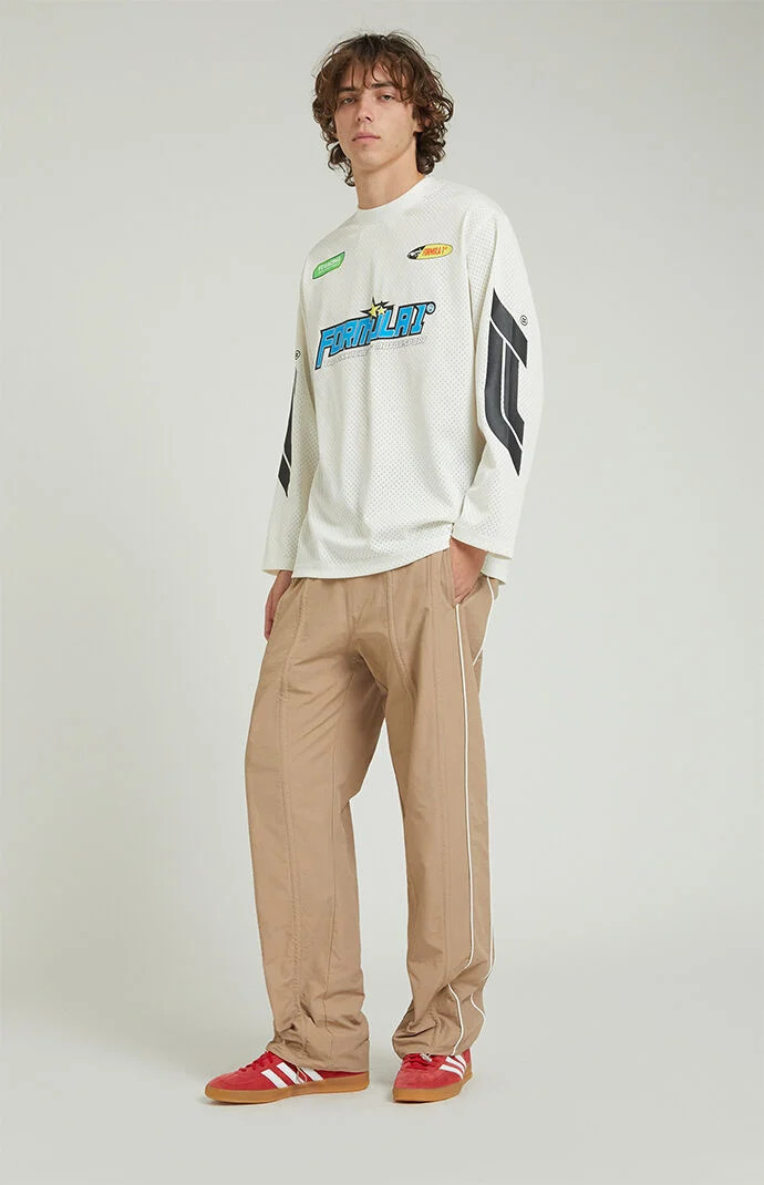 Men's Baggy Track Pants in Khaki - Size Medium | PacSun