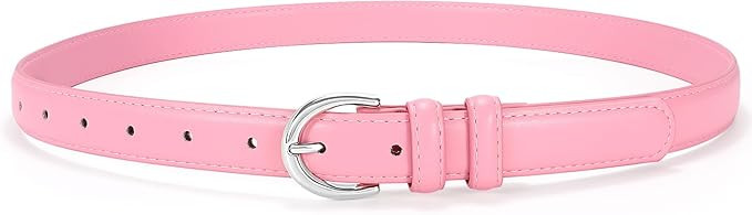 SANSTHS Women Leather Belt for Jeans Pants Fashion Ladies Skinny Belt for Dresses Thin Belt with ... | Amazon (US)