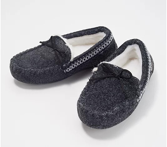 MUK LUKS Boiled Wool Moccasin - QVC.com | QVC