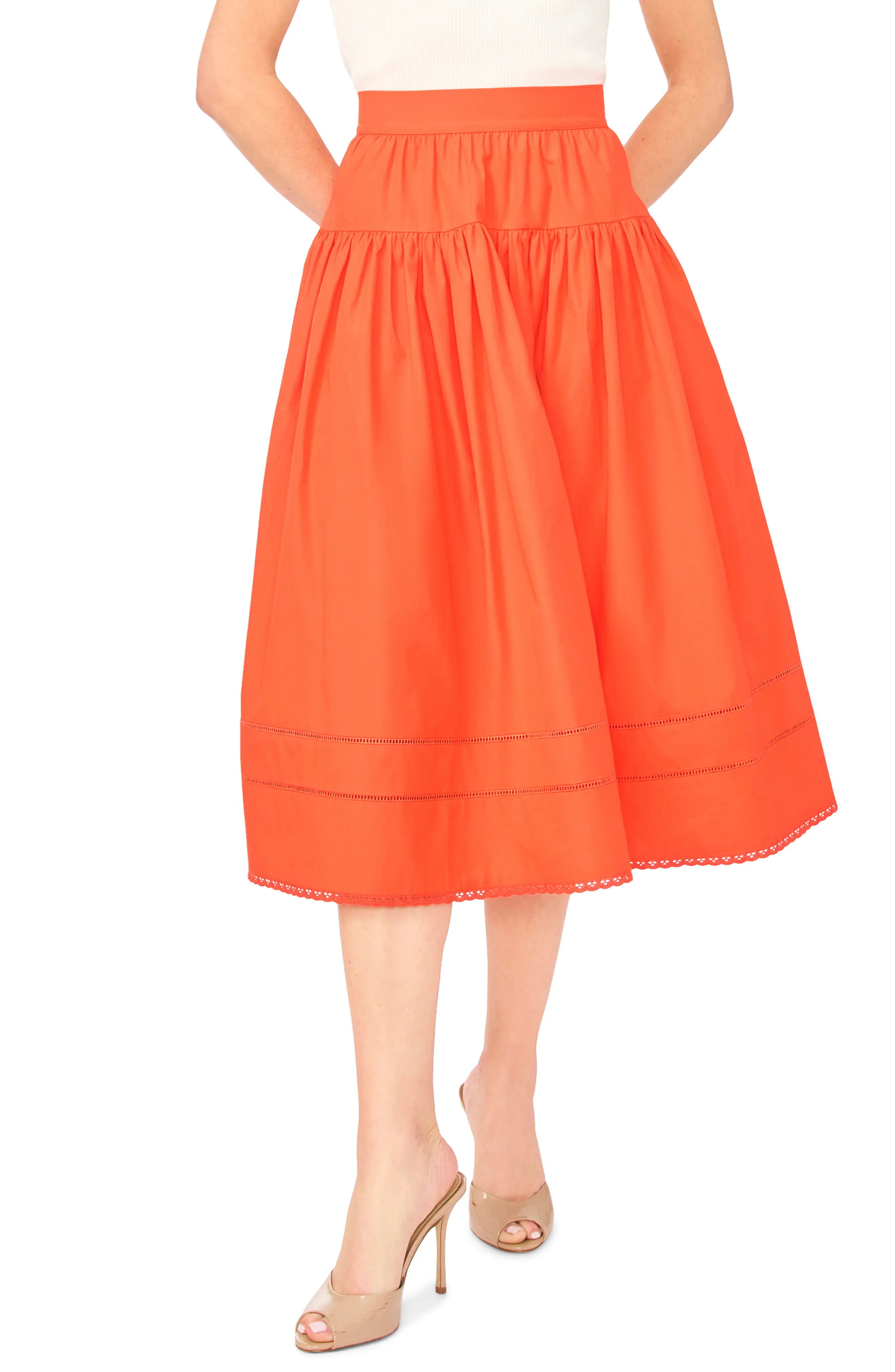 Erin Tiered Cotton Midi Skirt (Women) | Nordstrom | Nordstrom