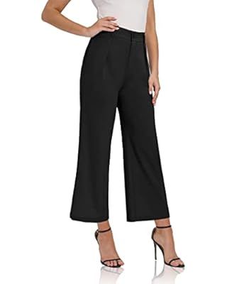 Tsful Wide Leg Pants for Women High Waisted Dress Pants Business Casual Capris Stretch Pull On Ca... | Amazon (US)