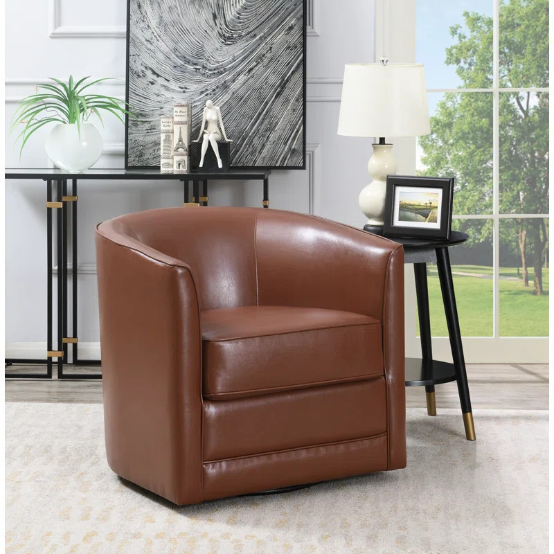 Euben 30'' Wide Swivel Barrel Chair | Wayfair North America
