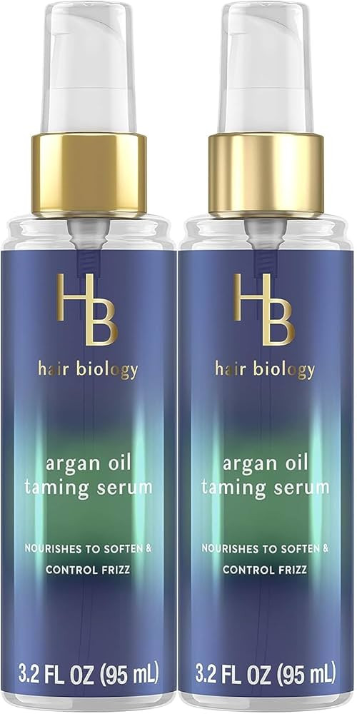 Hair Biology Argan Oil Taming Serum, Twin Pack, 3.2 Fl Oz Each — Hair Serum Nourishes to Soften... | Amazon (US)