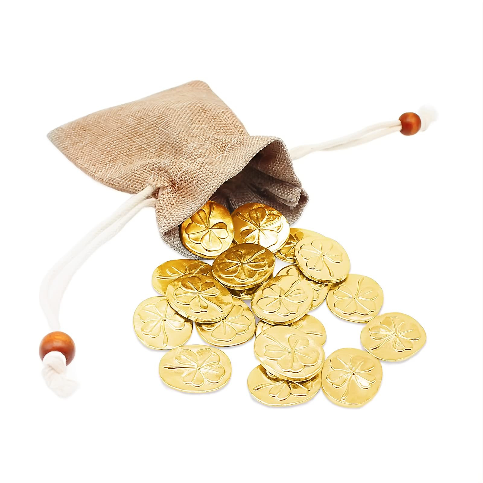 20 Pcs Four Leaf Clover Pocket Coins - 2 Sided Lucky Coin Good Luck Charms, 4 Leaf Clover Coins, ... | Amazon (US)