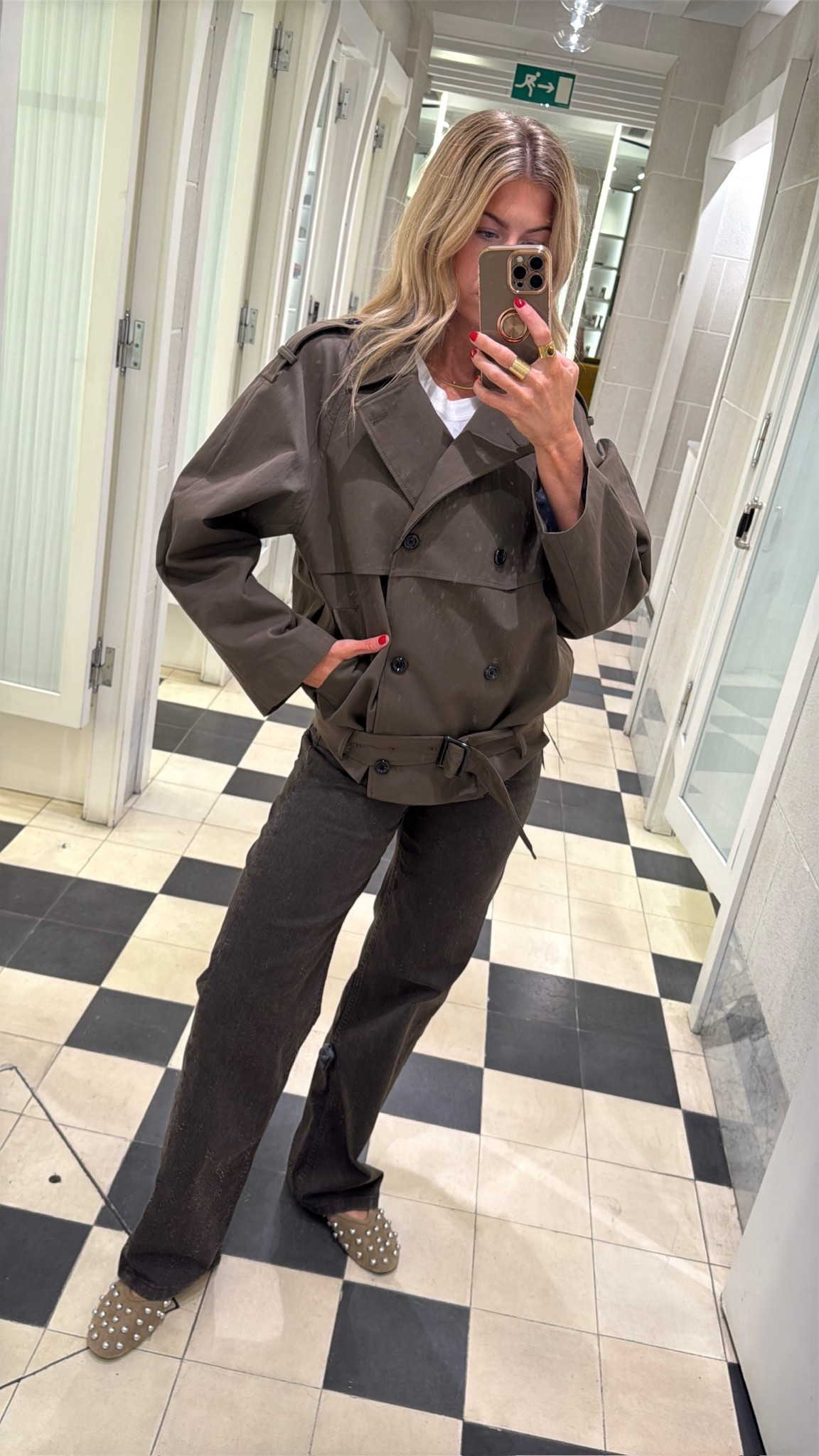 Brown half trench coat! 
Jackets: runs TTS
Flats: run TTS

#LTKSeasonal #LTKBeauty #LTKStyleTip