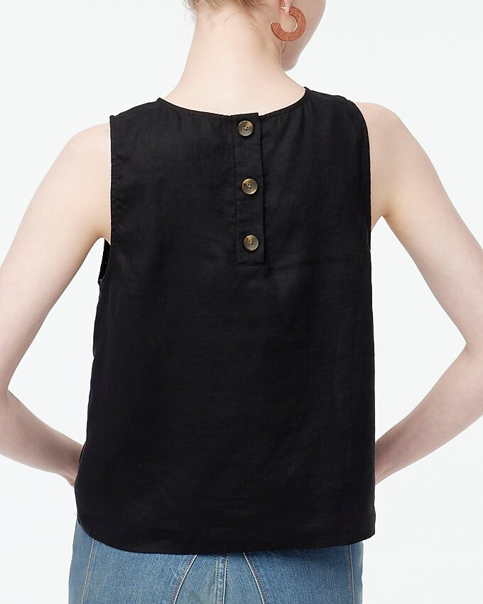 Linen-blend button-back shell tank top | J.Crew Factory