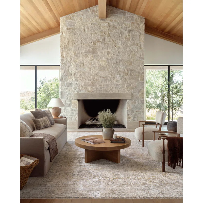 Amber Lewis x Loloi Alie Gold / Beige Area Rug | Wayfair North America