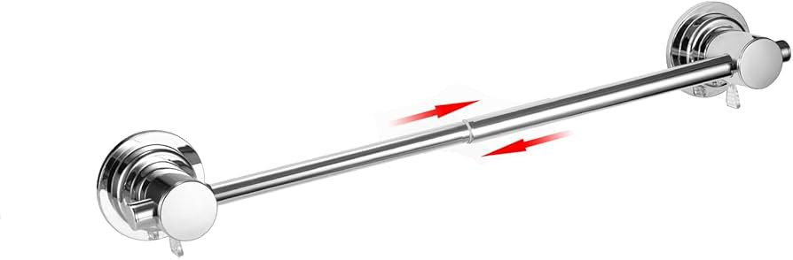 JiePai Extendable 17-28 inch Suction Cup Towel Bar,Bath Shower Towel Holder Shower Door Adhesive ... | Amazon (US)