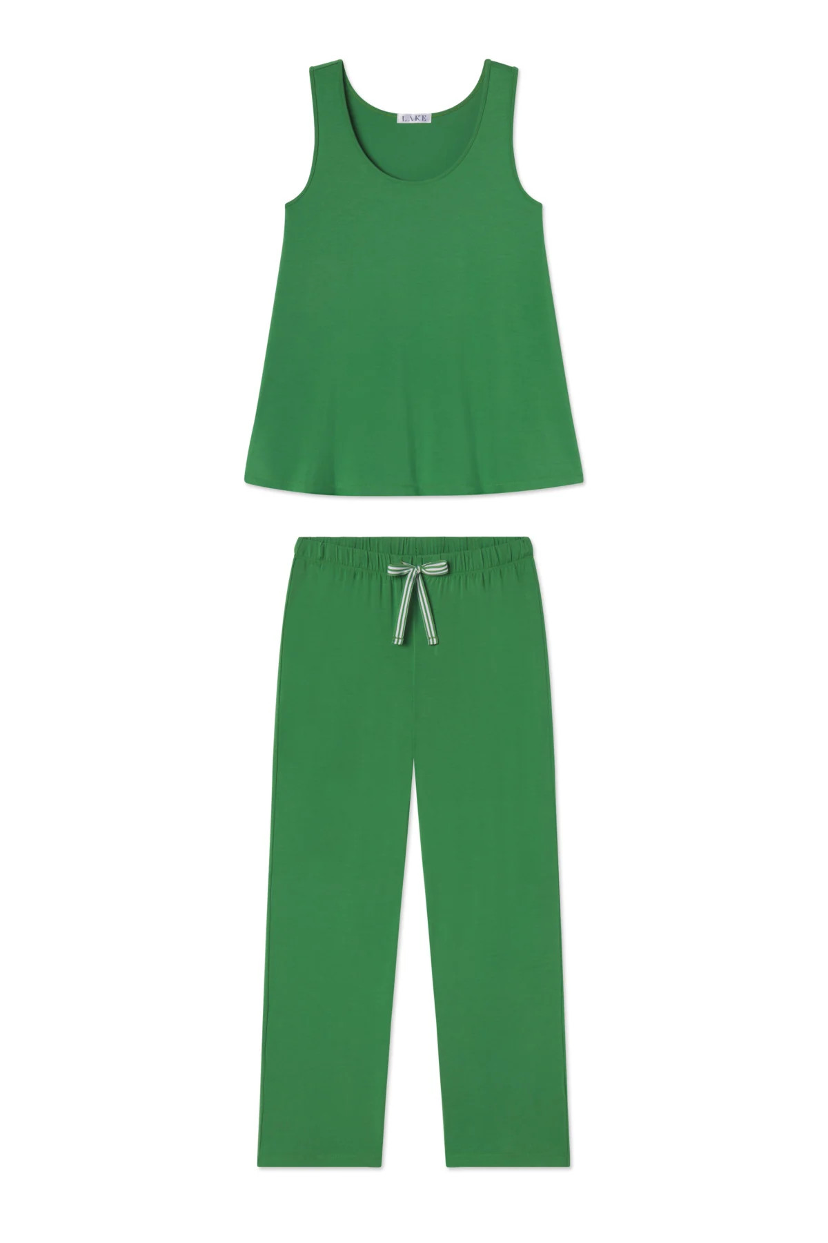 DreamModal Ribbon Tank-Long Set in Palm | Lake Pajamas