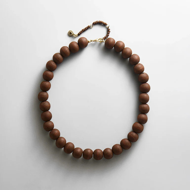 Mini Jane Beaded Necklace - Dark Wood | BaubleBar