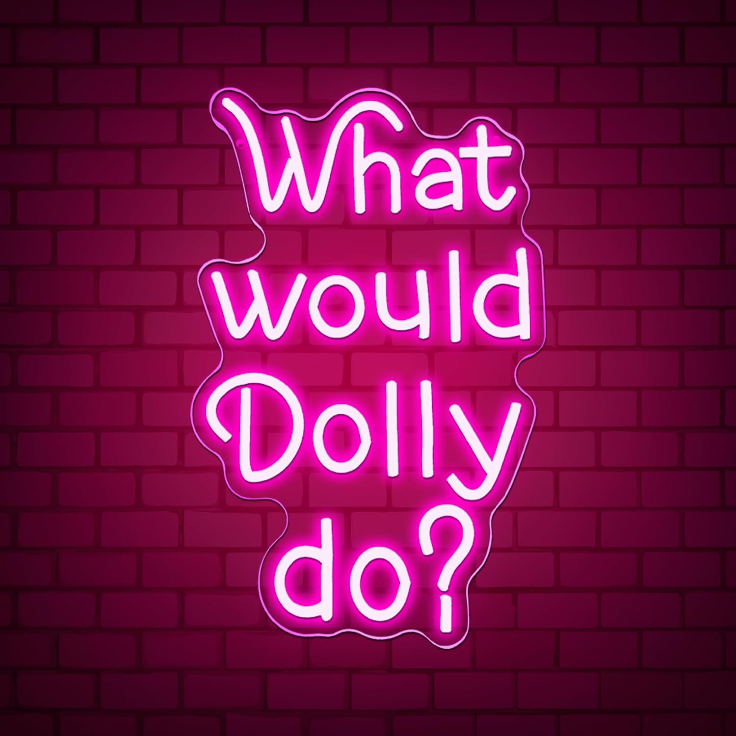 What Would Dolly Do Neon Sign, Cowboy Themed Party Motivational Quote Neon Light Sign, 9.8"x15.7", USB Powered for Country Music Lover Home Decor Christmas Birthday Gift | Amazon (US)