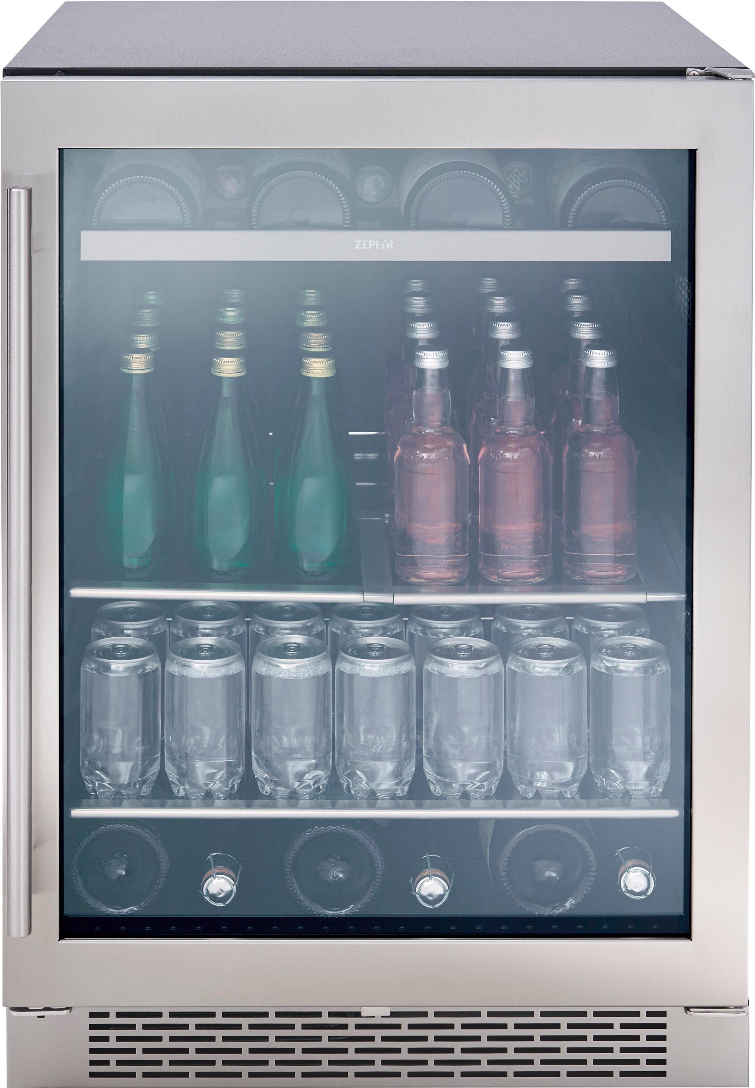 Zephyr Presrv 24 in. 7-Bottle and 112 Can Single Zone Beverage Cooler Stainless steel and glass P... | Best Buy U.S.