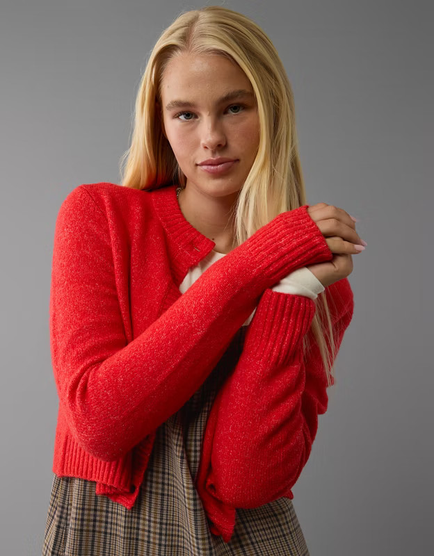 AE Whoa So Soft Easy Crew Neck Cardigan | American Eagle Outfitters (US & CA)