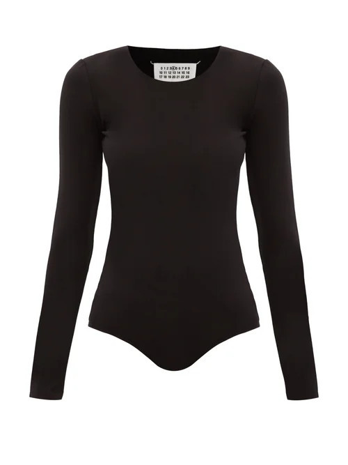 Maison Margiela - Scoop-neck Jersey Bodysuit - Womens - Black | Matches (US)