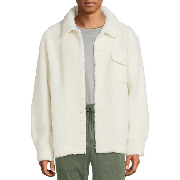 No Boundaries Men's and Big Men's Faux Sherpa Jacket - Walmart.com | Walmart (US)