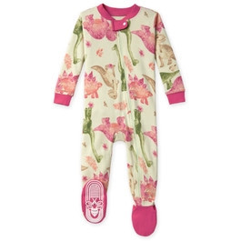 Mega Dino Friends Snug Fit Organic Pajamas - Honeydew - 12 Months | Burts Bees Baby