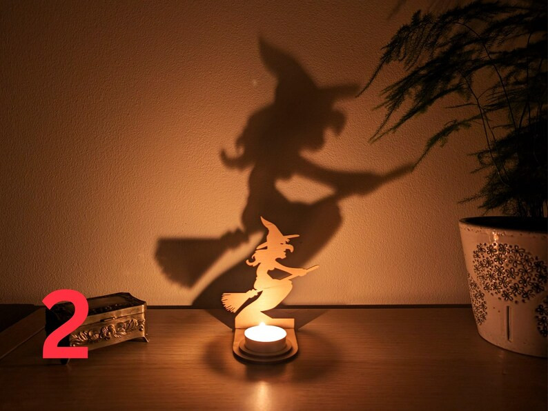 Spooky Witch tealight holders halloween party decor candle shadow spooky season decor light creep... | Etsy (US)