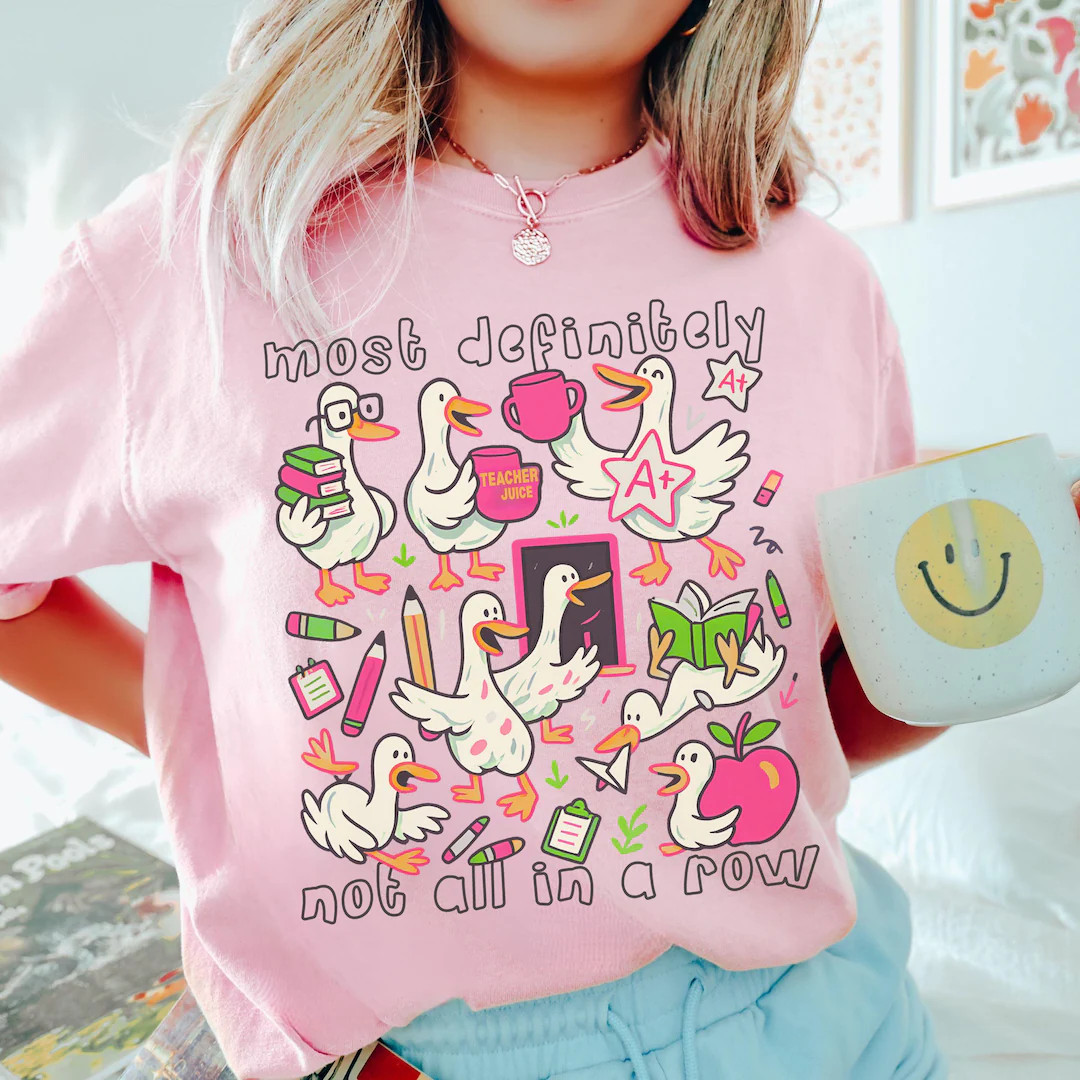 Comfort Colors® Teacher Shirt, Funny Goose Back to School Tee, Ducks In a Row Shirt, Silly Goose... | Etsy (US)