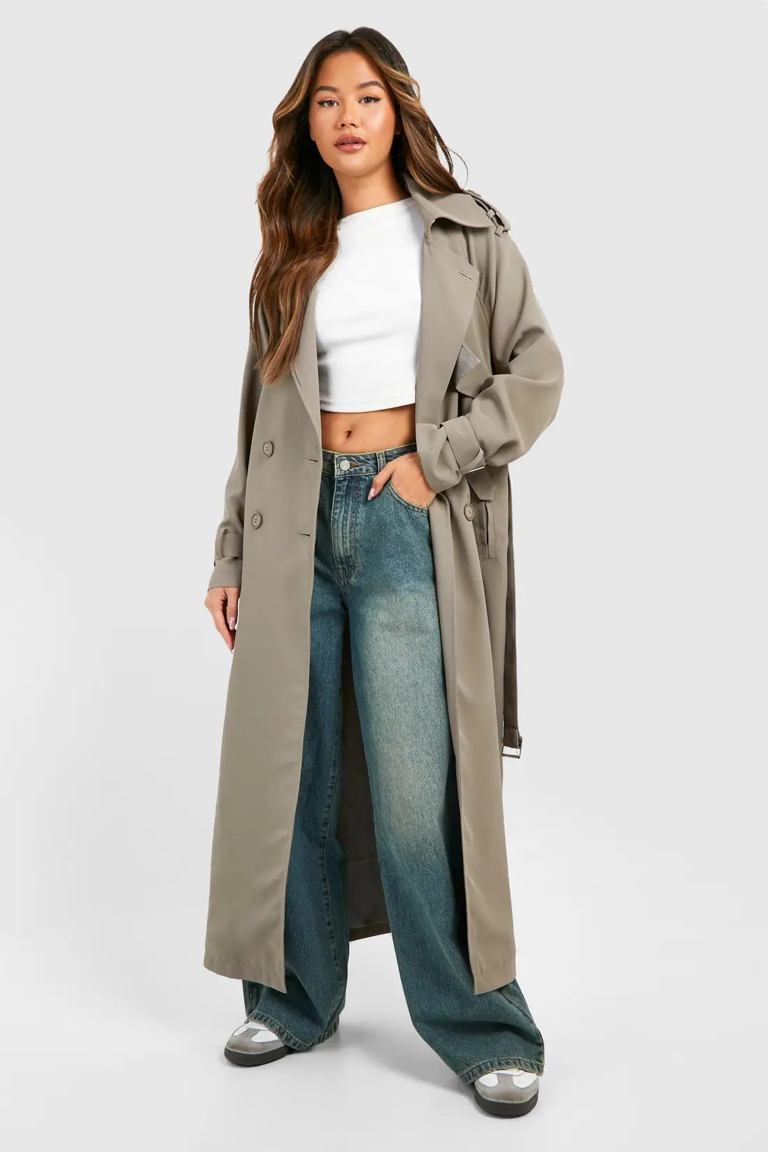 Oversized Double Breast Trench Coat | boohoo (US & Canada)